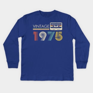 Vintage 1975 Limited Edition Cassette Kids Long Sleeve T-Shirt